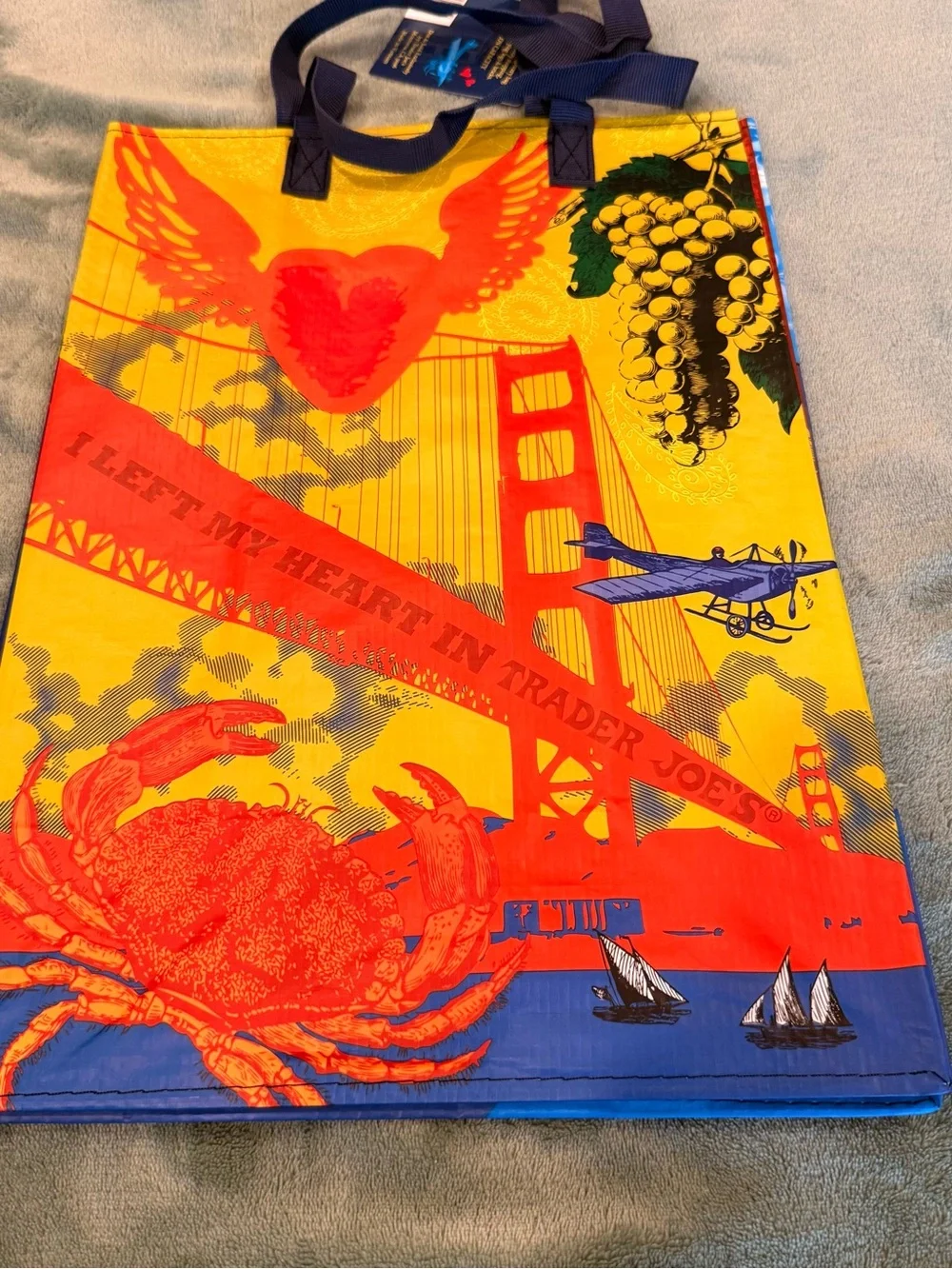 Trader Joe’s Northern California Reusable Grocery Shopping Tote Bag 6 Gallon NWT